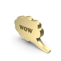 Golden Wow Cloud Speech Bubble PNG & PSD Images