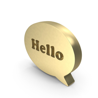 Golden Hello Chat Speech Bubble PNG & PSD Images