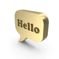 Golden Hello Chat Bubble PNG & PSD Images