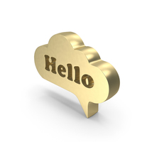Gold Hello Speech Bubble PNG & PSD Images