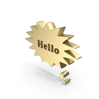 Gold Hello Star Speech Bubble PNG & PSD Images