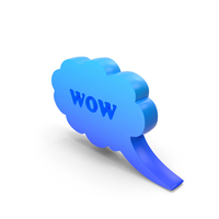 Blue Wow Cloud Speech Bubble PNG & PSD Images