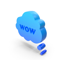Blue Wow Cloud Speech Bubble PNG & PSD Images