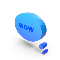 Blue Wow Circular Speech Bubble PNG & PSD Images