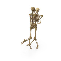 Two Worn Skeletons Hug Lifting PNG & PSD Images