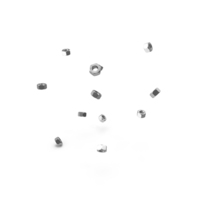 Steel Stainless Nuts Falling PNG & PSD Images