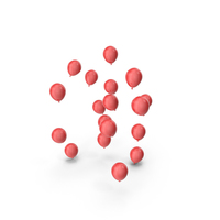 Flying Red Party Balloons PNG & PSD Images