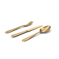 Gold Cutlery Set PNG & PSD Images