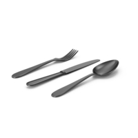 Black Metal Cutlery Set PNG & PSD Images
