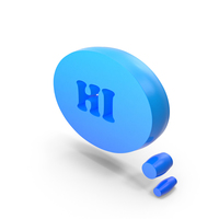 Blue Hi Chat Speech Bubble PNG & PSD Images