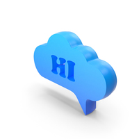 Blue Hi Cloud Speech Bubble PNG & PSD Images