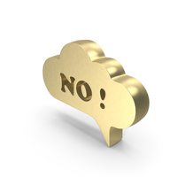 Gold No Chat Speech Bubble PNG & PSD Images