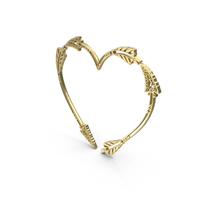 Gold Heart Arrow Frame PNG & PSD Images
