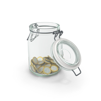 40 Euro Coin in a Glass Jar PNG & PSD Images