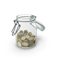100 Euro Coins in Glass Jar PNG & PSD Images