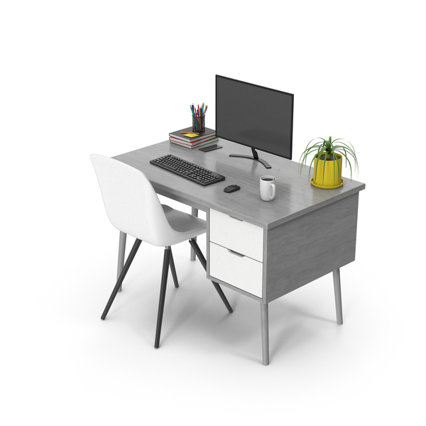 Gray Desk Set PNG & PSD Images