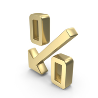Gold Percentage Decrease Symbol PNG & PSD Images
