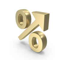 Gold Percentage Increase Symbol PNG & PSD Images
