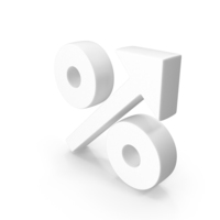 White Percentage Increase Symbol PNG & PSD Images