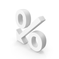 Percent Logo Decrease White PNG & PSD Images
