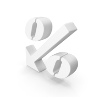 White Percentage Decrease Symbol PNG & PSD Images