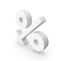 White Percentage Decrease Symbol PNG & PSD Images