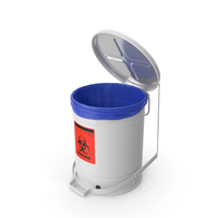 Biohazard Steel Waste Can with Foot Pedal PNG & PSD Images
