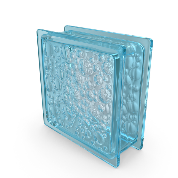 Blue Bubbles Glass Block PNG & PSD Images
