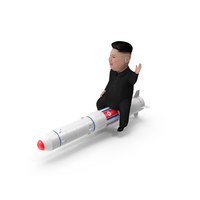 Cartoon Kim Jong Un on Missiles PNG & PSD Images