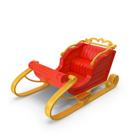 Christmas Decor Santa Sleigh Red PNG & PSD Images