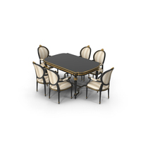 6 Person Angelo Cappellini Cezanne Dining Room Set PNG & PSD Images