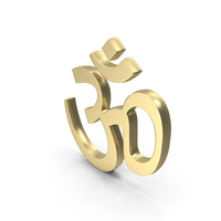 Religious HINDU OM Symbol Gold PNG & PSD Images