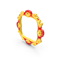 Royal Heart Frame Yellow Valentine PNG & PSD Images
