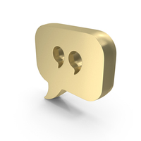 Speech Cloud Bubble Gold Quotes PNG & PSD Images