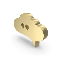 Speech Bubble Cloud Gold Quotes PNG & PSD Images