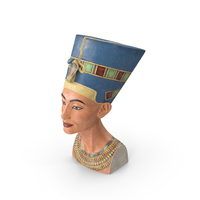 Iconic Bust of Nefertiti Museum Replica PNG & PSD Images