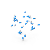 Blue Pill capsules falling PNG & PSD Images