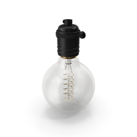Black Lamp Holder with Light Bulb PNG & PSD Images