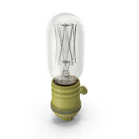 Brass Lamp Holder with Light Bulb PNG & PSD Images