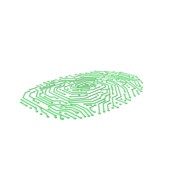 Electronic Fingerprint Green PNG & PSD Images