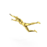 Gold Robot Man Jumping PNG & PSD Images