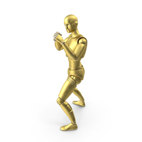 Gold Robot Man Punching PNG & PSD Images