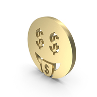 Dollar Economy Emoji Face Gold PNG & PSD Images