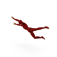 Red Robot Man Jumping PNG & PSD Images