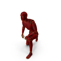 Red Robot Man On A Knee PNG & PSD Images