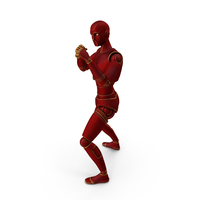 Red Robot Man Punching PNG & PSD Images