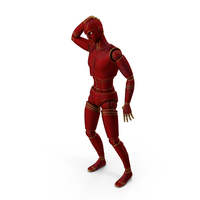 Red Robot Man Scratching Head PNG & PSD Images