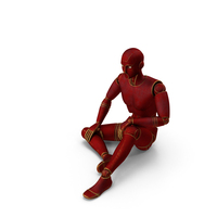 Red Robot Man Sitting PNG & PSD Images
