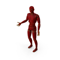 Red Robot Man Surprise Pose PNG & PSD Images