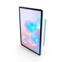 Samsung Galaxy Tab S6 With S Pen Cloud Blue PNG & PSD Images